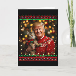 Cartão Suéter engraçado de Natal de Trump para amantes de