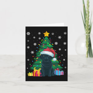 Cartão Suéter Feio Árvore Xmas Luzes pretas Labrador Cão