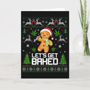 Cartão Suéter Feio Maconha Natal Xmas