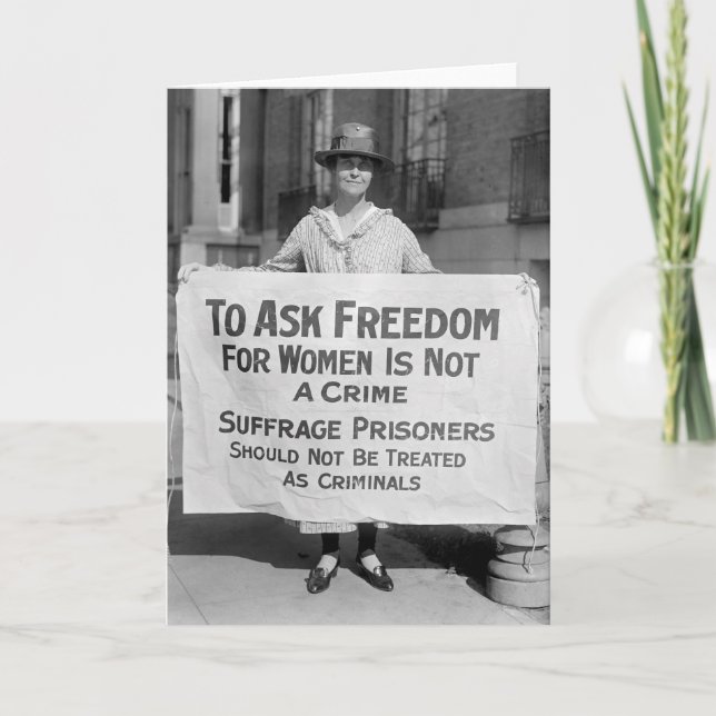 Cartão Suffragette para Alice Paul, 1917 (Frente)