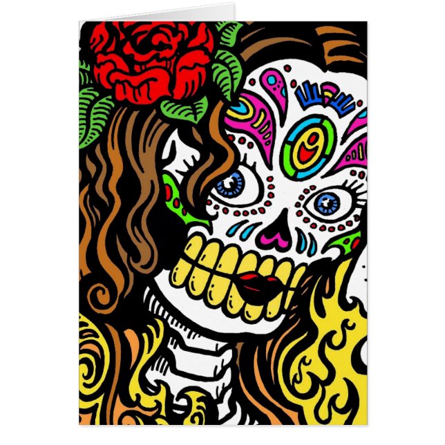 Cartão Sugar Skull Girl (Frente)