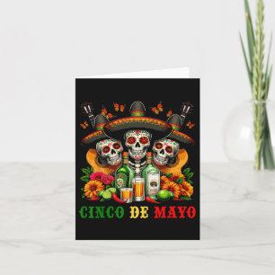 Cartão Sugar Skull Tequila Cinco De Mayo Mexicano Fiesta