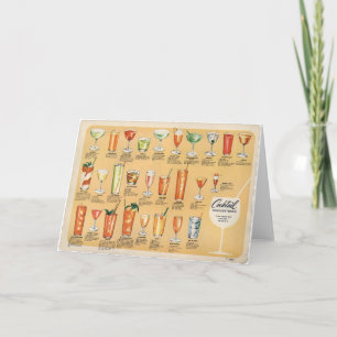 Cartão Sugestões de Cocktail Vintage