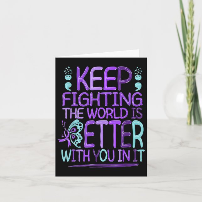 Cartão Suicide Awareness Suicide Prevention Suprt Survivo (Frente)