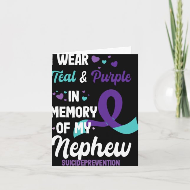 Cartão Suicide Prevention Awareness In Memory Of Nephew  (Frente)