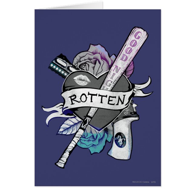 Cartão Suicide Squad | Harley Quinn "Rotten" Tattoo Art (Frente)
