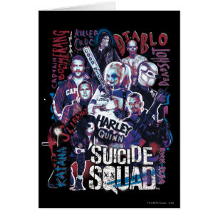 Cartão Suicide Squad Task Force X Typography Photo