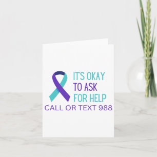 Cartão Suicídio Prevenção contra suicídio 988 Camisa Hotl