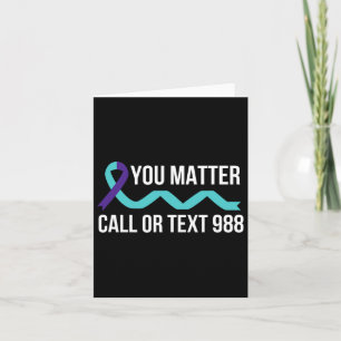 Cartão Suicídio Prevenção de Sensibilização 988 Camisa Ho