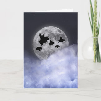 Cartão Suínos voadores nocturnos