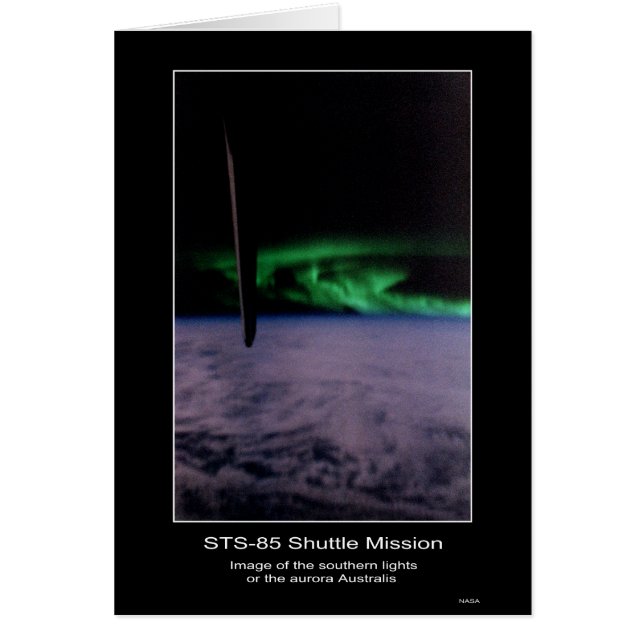 Cartão Sul ilumina a aurora Australis da NASA STS (Frente)