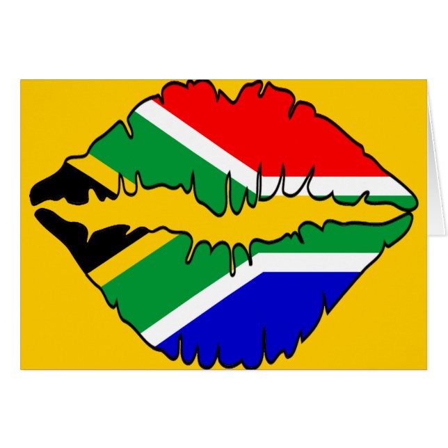 Cartão Sul - tema africano do beijo (Frente Horizontal)