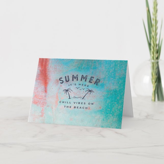 Cartão Summer Chill Vibes Retro Beach Design (Frente)