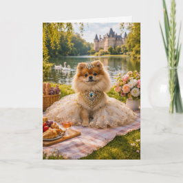 Cartão Summer Day Picnic, Pomeranian Blank Card