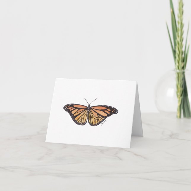 Cartão Summer Monarch Butterfly Folded Note Card (Frente)