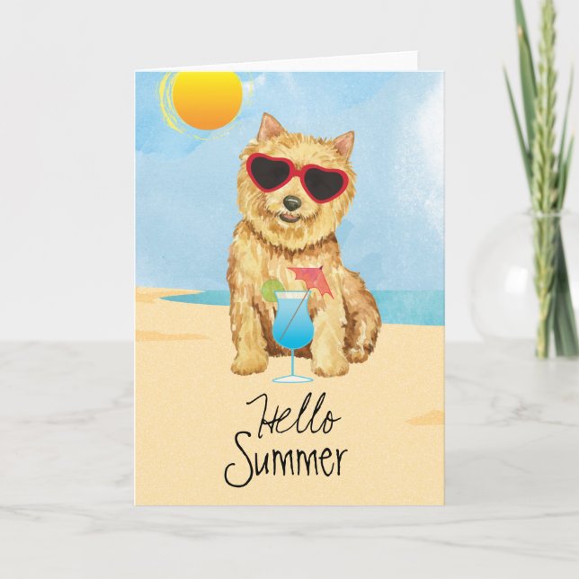 Cartão Summer Norwich Terrier Card (Frente)