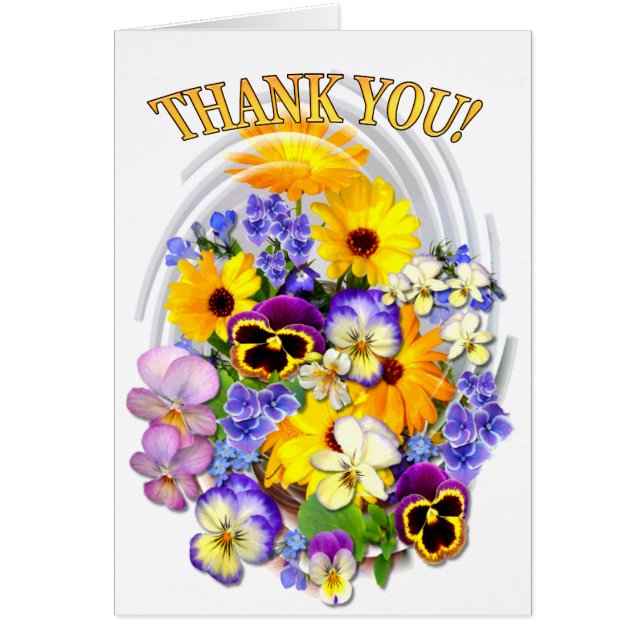 Cartão Summer Posy Obrigado (Frente)