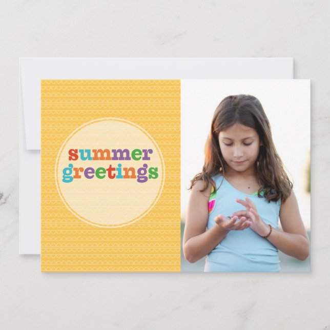Cartão Summer Saudações Sunshine Flat (Frente)