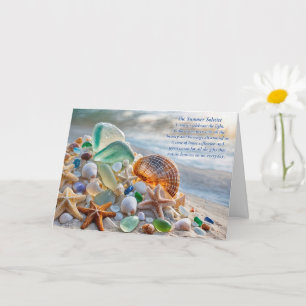 Cartão Summer Solstce Ocean Beach Seashell Glass