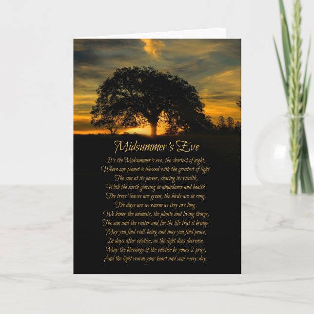 Cartão Summer Solstice, Mid Summer's Eve Litha (Frente)