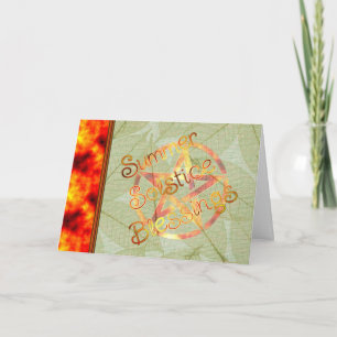 Cartão Summer Solstice Pagan Pentagram