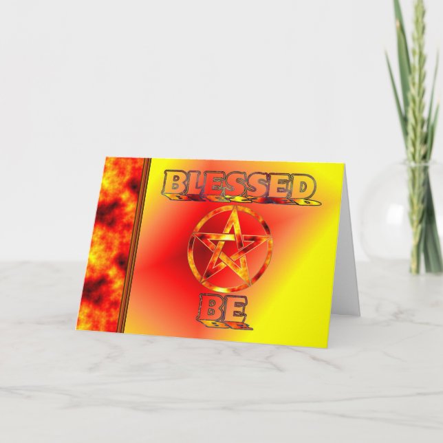 Cartão Summer Solstice Pagan Pentagram (Frente)