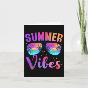Cartão Summer Vibes Palm Sungles 70s Beach Life Retro Sum