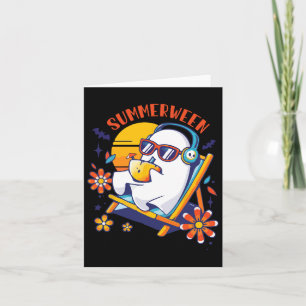 Cartão SummerEntre Cute Spooky Summer Ghost Halloween Lov