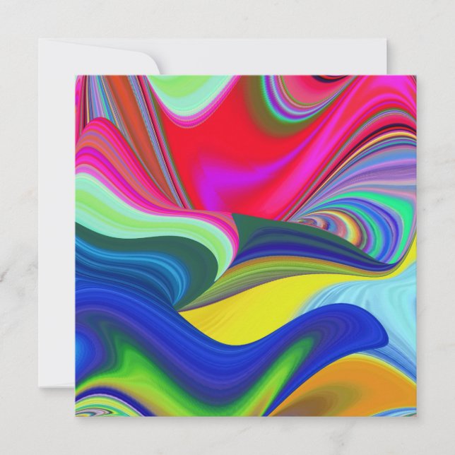 Cartão Summerrainbow, Abstrato 3D Rainbowart (Frente)