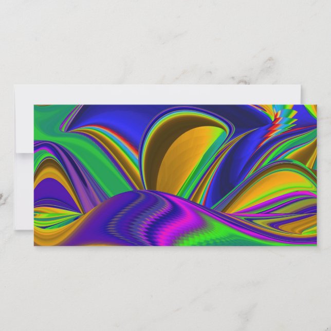 Cartão Summerrainbow, Abstrato 3D Rainbowart (Frente)