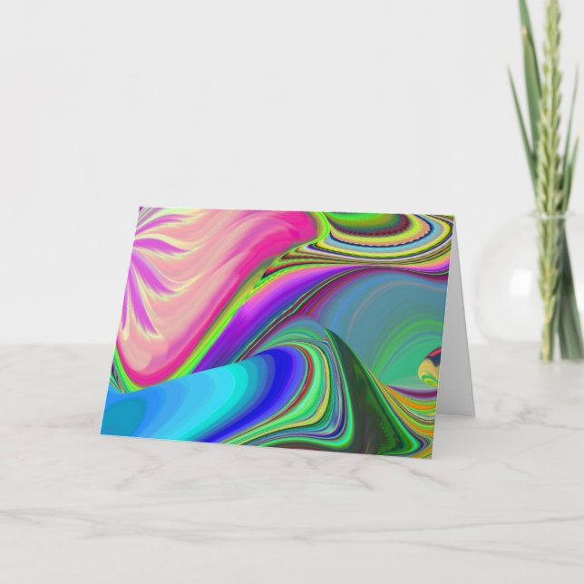 Cartão Summersense, Abstrato 3D Rainbowart (Frente)