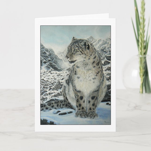 Cartão Summit King Snow Leopard greeting card (Frente)