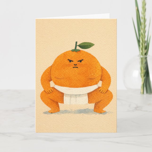 Cartão Sumo Orange Greeting Card (Frente)