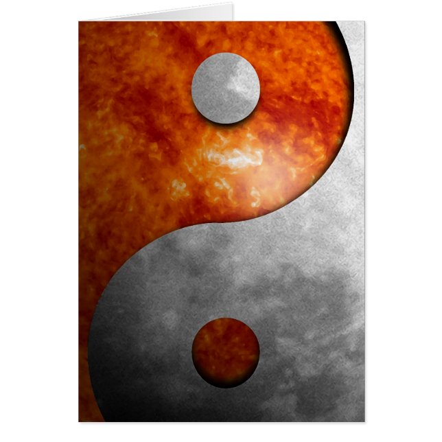 Cartão Sun e lua Yin e símbolo de Yang (Frente)