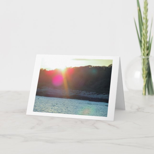 Cartão Sun Flare on Water Blank Greeting Card (Frente)