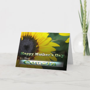 Cartão Sun Flower Mother Day Cousin Help Flourish