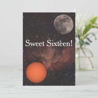 Cartão sun, full moon, Nebula sweet Sixteen