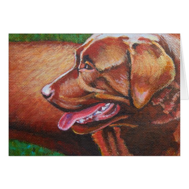 Cartão Sun Kisch Chocolate Labrador Retriever (Frente Horizontal)
