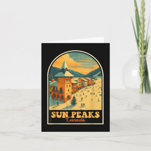 Cartão Sun Peaks Canada Vintage Design Retro Ski Village