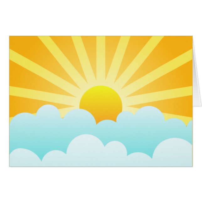 Cartão Sun que aumenta sobre nuvens (Frente Horizontal)