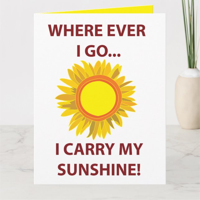 Cartão Sun Sunflower Sunshine Sun (Frente)