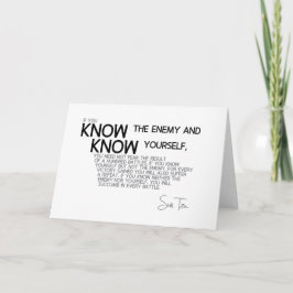 Cartão Sun Tzu: Conheça o inimigo e você mesmo