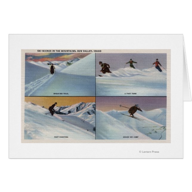 Cartão Sun Valley, ID - Ski (Frente Horizontal)