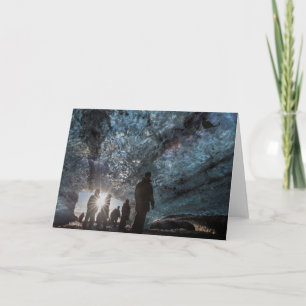 Cartão Sunburst On People In Ice Cave