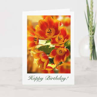 Cartão sunburst Tulip Birthday wishes