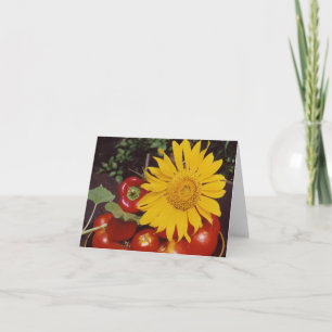 Cartão Sunflower and Vegetables - Tomatoes, Red Peppers