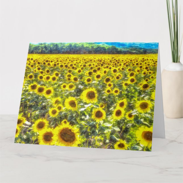 Cartão Sunflower Field Vincent Van Gogh (Frente)