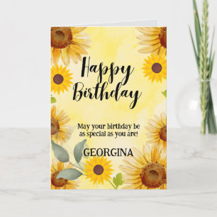 Cartão Sunflower Floral Birday