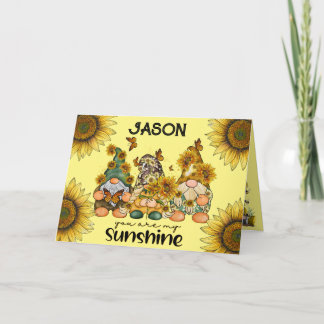 Cartão Sunflower Gnomos Aniversário
