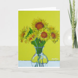 Cartão Sunflower Greeting Card . Yellow on Yellow